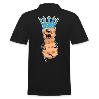Peanut King Peanuts Crown Nut Funny Witty - Men's Polo Shirt - black - Back - Kai (181cm)