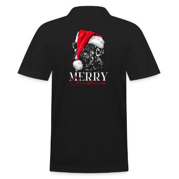 Père Noël GÉANT SCHNAUZER Joyeux Noël Wilsigns - Polo Homme - noir - Dos - Kai (181cm)