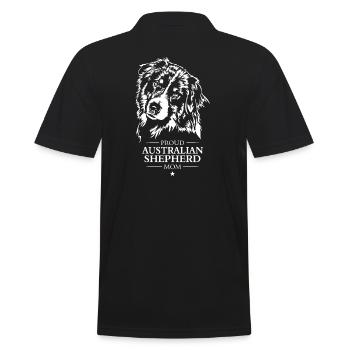 Australian Shepherd Mom Dog Dog Wilsigns - Men's Polo Shirt - black - Back - Kai (181cm)