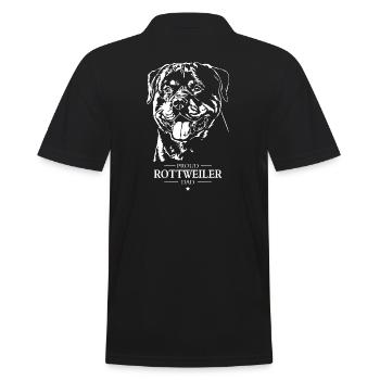 Rottweiler Dad Hunde Hund Rottie Wilsigns - Männer Poloshirt - Schwarz - Hinten - Kai (181cm)