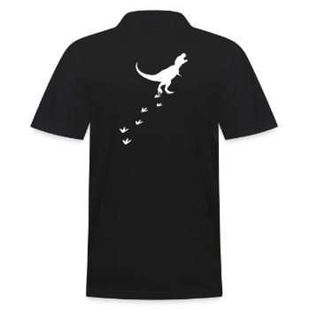 Dinosaurier Spur Spuren Dino Tyrannosaurus T-Rex - Männer Poloshirt - Schwarz - Hinten - Kai (181cm)