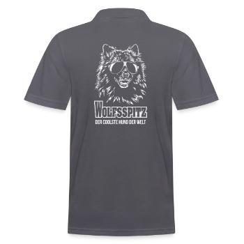 WOLFSSPITZ coolster Hund Hundespruch Wilsigns - Männer Poloshirt - Anthrazit - Hinten - Nico (186cm)