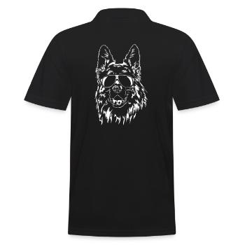 GERMAN SHEPHERD COOL SUNGLASSES Wilsigns - Men's Polo Shirt - black - Back - Kai (181cm)