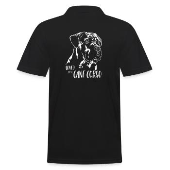 CANE CORSO ITALIANO loved by a Cane Corso Wilsigns - Men's Polo Shirt - black - Back - Kai (181cm)