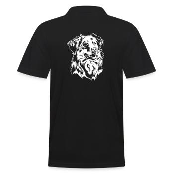 Australian Shepherd Aussie Portrait Dogs Wilsigns - Men's Polo Shirt - black - Back - Kai (181cm)