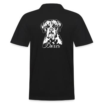 Deutscher Boxer Portrait Hunde Hund Wilsigns - Männer Poloshirt - Schwarz - Hinten - Kai (181cm)