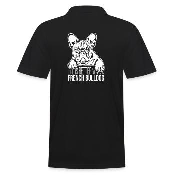 La vie de bouledogue français est meilleure Dog Dog Wilsigns - Polo Homme - noir - Dos - Kai (181cm)
