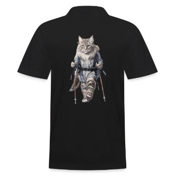 chat drôle, Randonnée, Marche nordique, Sports - Polo Homme - noir - Dos - Kai (181cm)