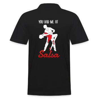 You Had Me At Salsa Dancing Dancers - Men's Polo Shirt - black - Back - Kai (181cm)