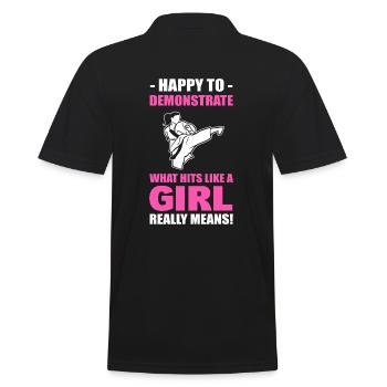 Taekwondo Mädchen Taekwondo -Trainer - Männer Poloshirt - Schwarz - Hinten - Kai (181cm)