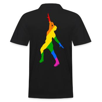 Jeu de couleurs en patinage sur glace - Polo Homme - noir - Dos - Kai (181cm)