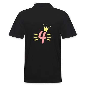 4 Geburtstag Krone - Männer Poloshirt - Schwarz - Hinten - Kai (181cm)