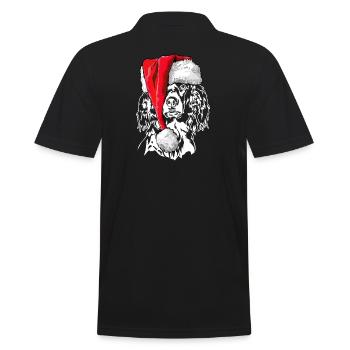 Santa Kleiner Münsterländer Weihnachten Wilsigns - Männer Poloshirt - Schwarz - Hinten - Kai (181cm)
