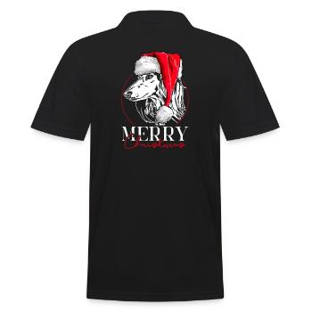 Santa SALUKI Joyeux Noël Lévriers Wilsigns - Polo Homme - noir - Dos - Kai (181cm)