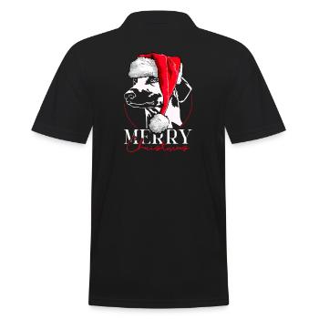 Santa SLOUGHI Merry Christmas Windhunde Wilsigns - Männer Poloshirt - Schwarz - Hinten - Kai (181cm)