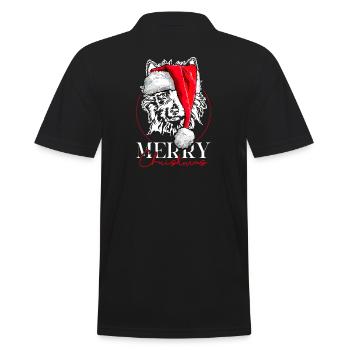 Santa AUSTRALIAN TERRIER Merry Christmas Wilsigns - Männer Poloshirt - Schwarz - Hinten - Kai (181cm)