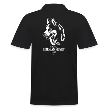Siberian Husky Dad Hunde Hund Wilsigns - Männer Poloshirt - Schwarz - Hinten - Kai (181cm)