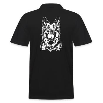 German Longhaired German Shepherd Dogs Wilsigns - Men's Polo Shirt - black - Back - Kai (181cm)