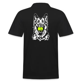 German Longhaired German Shepherd Dogs Wilsigns - Men's Polo Shirt - black - Back - Kai (181cm)