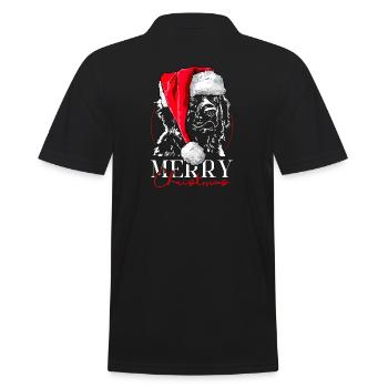 Santa LEONBERGER Merry Christmas Hunde Wilsigns - Männer Poloshirt - Schwarz - Hinten - Kai (181cm)