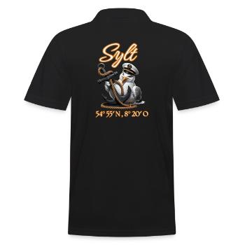 Sylt Seagull avec ancre et coordonnées GPS - Polo Homme - noir - Dos - Kai (181cm)