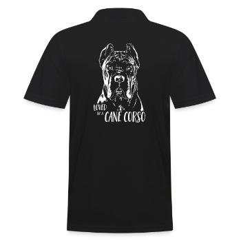 CANE CORSO ITALIANO loved by a Cane Corso Wilsigns - Men's Polo Shirt - black - Back - Kai (181cm)