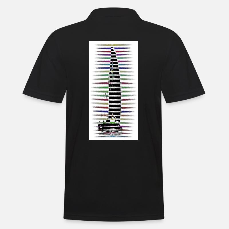 Katamaran Segelboot Schiff - Männer Poloshirt - Schwarz