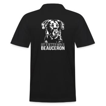 BEAUCERON la vie est meilleure chien en disant chien Wilsigns - Polo Homme - noir - Dos - Kai (181cm)