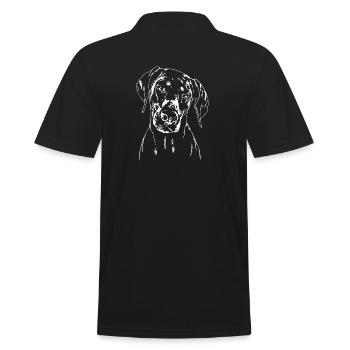 DOBERMANN Doberman dog portrait IGP Wilsigns - Men's Polo Shirt - black - Back - Kai (181cm)