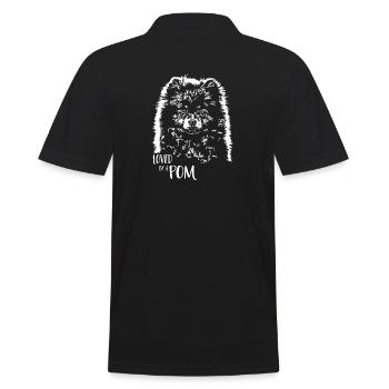 Loved by a Pom Pomeranian Dog Dog Saying - Men's Polo Shirt - black - Back - Kai (181cm)