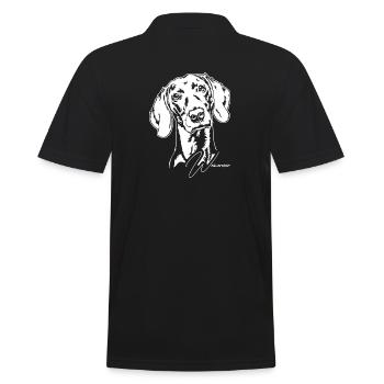 Weimaraner Portrait Chien Chiens Wilsigns - Polo Homme - noir - Dos - Kai (181cm)