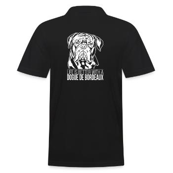 La vie de Dogue de Bordeaux est meilleure Dicton de Wilsign - Polo Homme - noir - Dos - Kai (181cm)