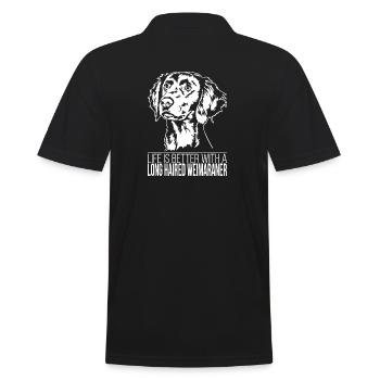 La vie de Weimaraner aux cheveux longs est meilleure Wilsigns - Polo Homme - noir - Dos - Kai (181cm)