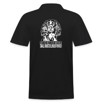 Small Munsterlander Pointer life better Wilsigns - Männer Poloshirt - Schwarz - Hinten - Kai (181cm)