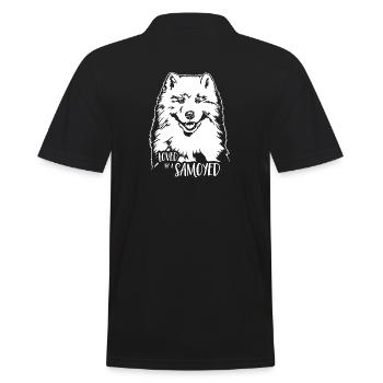 Loved by a Samoyed Hunde Samojede Hundespruch - Männer Poloshirt - Schwarz - Hinten - Kai (181cm)