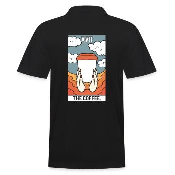 The Coffee Barista - Männer Poloshirt - Schwarz - Hinten - Kai (181cm)
