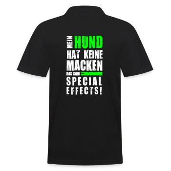 Hund hat keine Macken - Männer Poloshirt - Schwarz - Hinten - Kai (181cm)