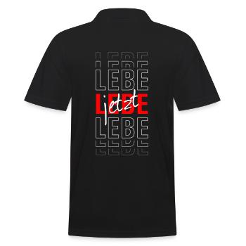 Lebe jetzt - Männer Poloshirt - Schwarz - Hinten - Kai (181cm)