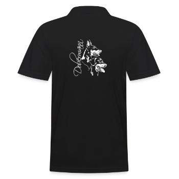 DOBERMANN dog dogs dog portrait IGP Wilsigns - Men's Polo Shirt - black - Back - Kai (181cm)