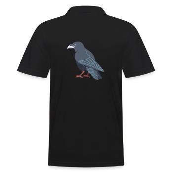 Rabenkrähe - Männer Poloshirt - Schwarz - Hinten - Kai (181cm)