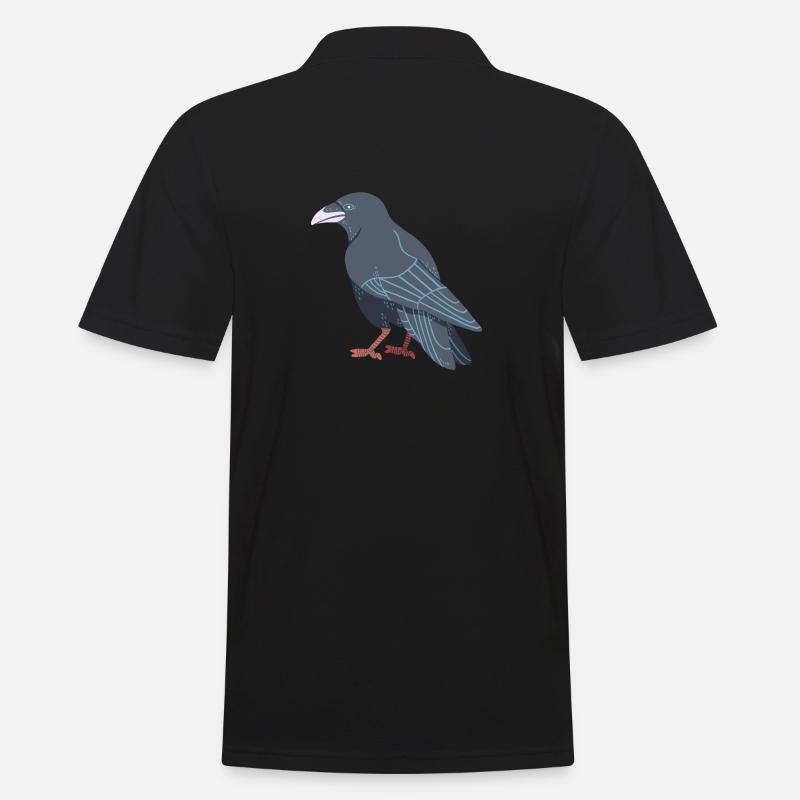 Rabenkrähe - Männer Poloshirt - Schwarz