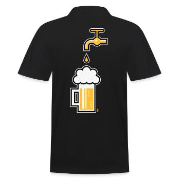 Beer Mug & Tap (Keg Beer / Draught Beer / 3C) - Men's Polo Shirt - black - Back - Kai (181cm)