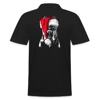 Santa CANE CORSO Christmas Dogs Dog Wilsigns - Men's Polo Shirt - black - Back - Kai (181cm)