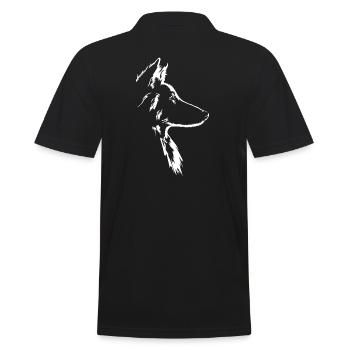 Langhaar Collie Hunde Hund Silhouette Wilsigns - Männer Poloshirt - Schwarz - Hinten - Kai (181cm)