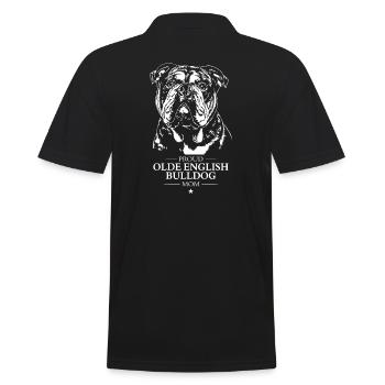 Olde English Bulldog Mom Hunde Hund OEB Wilsigns - Männer Poloshirt - Schwarz - Hinten - Kai (181cm)