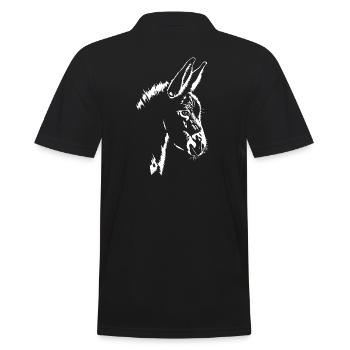 Esel Silhouette Portrait Bauernhof Wilsigns - Männer Poloshirt - Schwarz - Hinten - Kai (181cm)