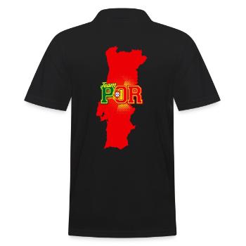 Team POR Map Portugal with Ball Pattern - Men's Polo Shirt - black - Back - Kai (181cm)