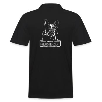 FRENCHIEFIZIERT Französische Bulldogge Wilsigns - Männer Poloshirt - Schwarz - Hinten - Kai (181cm)