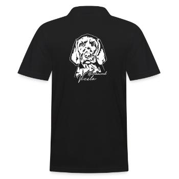 Wirehaired Vizsla Portrait Dog Dogs Wilsigns - Men's Polo Shirt - black - Back - Kai (181cm)