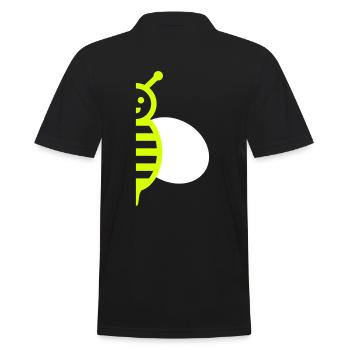 Hälfte einer Biene mit einem Flügel - Männer Poloshirt - Schwarz - Hinten - Kai (181cm)